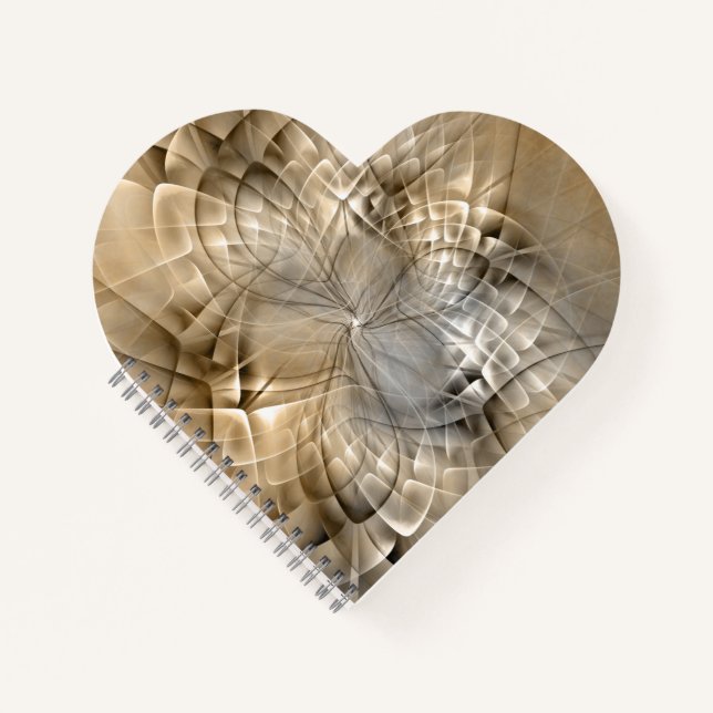 Earth Tones Abstract Modern Fractal Art Texture Notebook (Front)