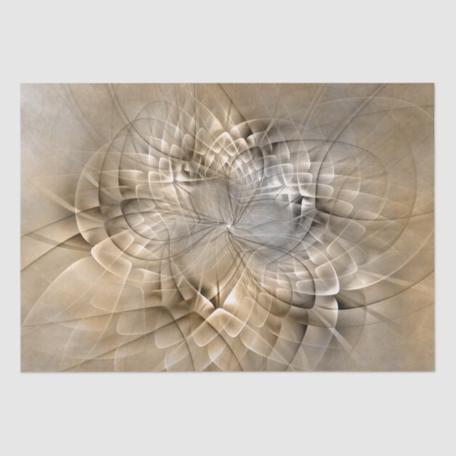 Earth Tones Abstract Modern Fractal Art Texture Tissue Paper (Front)