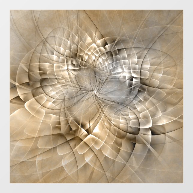 Earth Tones Abstract Modern Fractal Art Texture Window Cling (Sheet)