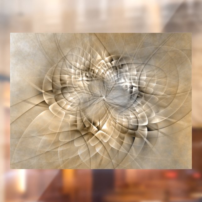 Earth Tones Abstract Modern Fractal Art Texture Window Cling (Sheet 2)