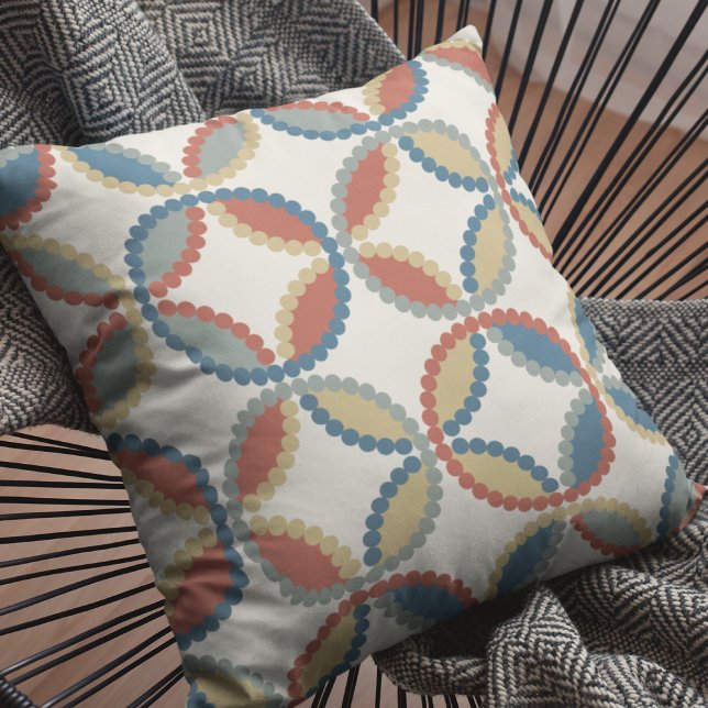 Earth Tones Autumn Colours Flower Circles Throw Pi Pillow (Creator Uploaded)