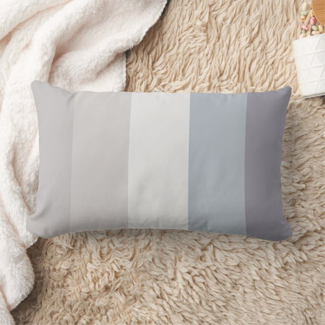 Earth Tones Blue Hues Striped Lumbar Throw Pillow (Blanket)