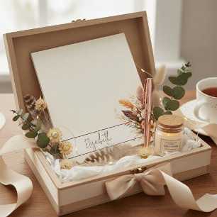 Earth tones boho bouquet personalized notepad