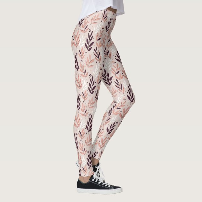 Earth Tones Botanical Print Leggings (Right)