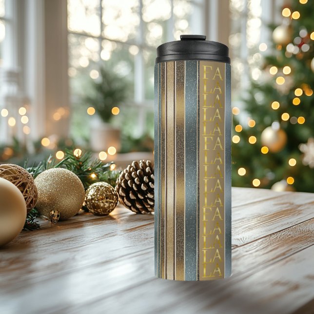 Earth Tones Christmas Fa La La Pattern#27 ID1009 Thermal Tumbler (Creator Uploaded)