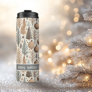 Earth Tones Christmas Pattern#25 ID1009 Thermal Tumbler