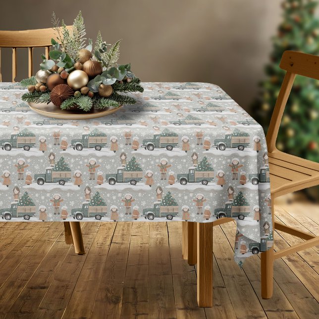 Earth Tones Christmas Pattern#2 ID1009 Tablecloth (Creator Uploaded)