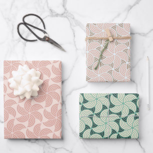Earth Tones Concentric Circle Pattern Wrapping Paper Sheet