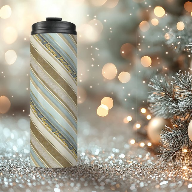 Earth Tones Gold Christmas Pattern#28 ID1009 Thermal Tumbler (Creator Uploaded)