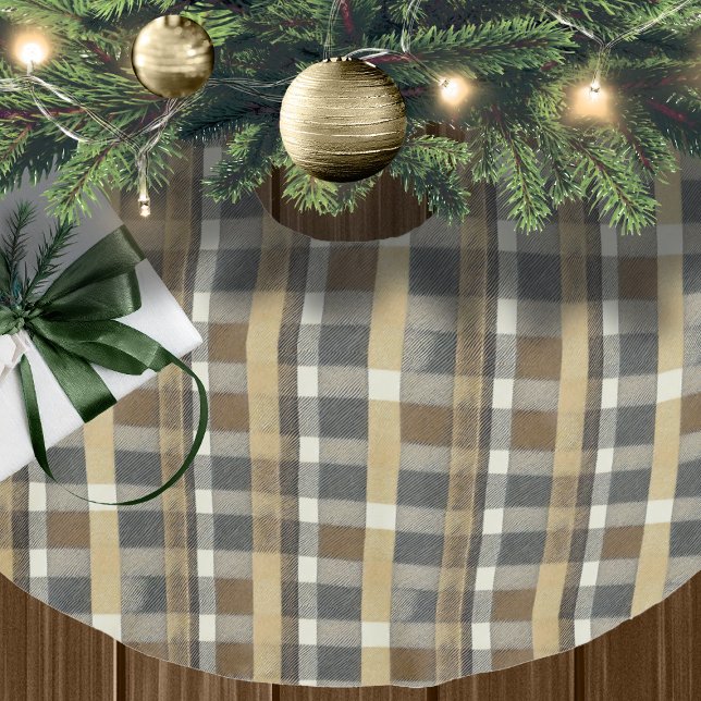 Earth Tones Gold Christmas Pattern#7 ID1009 Brushed Polyester Tree Skirt (Creator Uploaded)