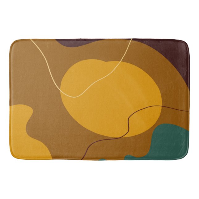 Earth tones organic shapes abstract background bath mat (Front)