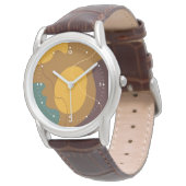 Earth tones organic shapes abstract background watch (Angled)