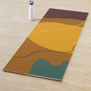 Earth tones organic shapes abstract background yoga mat