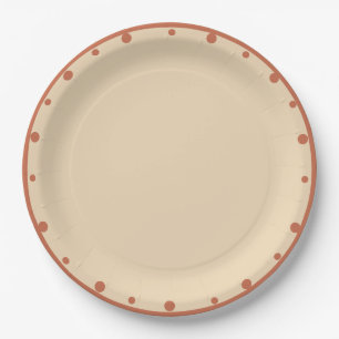 Earth Tones Sand Terra Cotta Polka Dots  Paper Plate