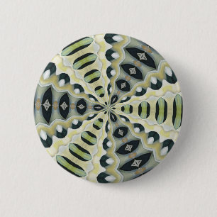 Earth Tones Symmetrical Kaleidoscope 2 Inch Round Button