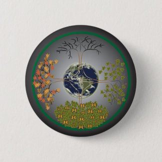 Earth Tree Mandala 2 Inch Round Button