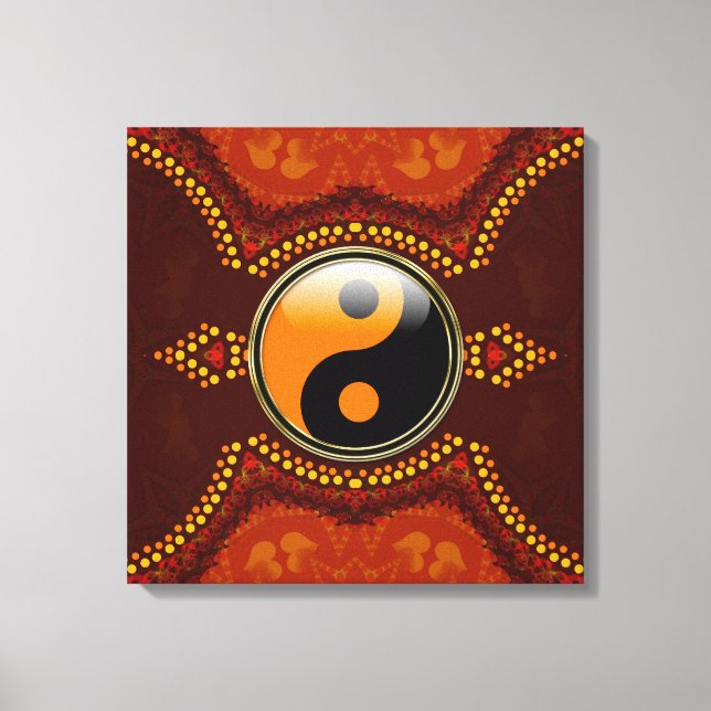 Earth Tribal New Age Yin Yang  Wrapped Canvas (Front)
