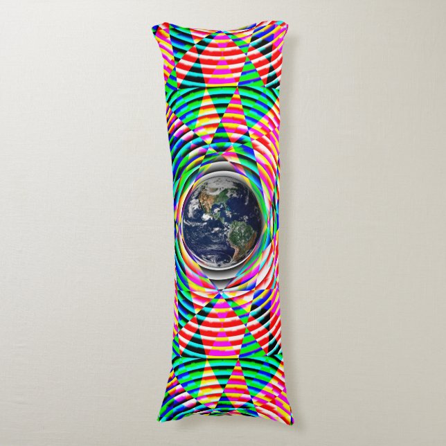 Earth Vibes (V) by Kenneth Yoncich Body Pillow (Front Vertical)