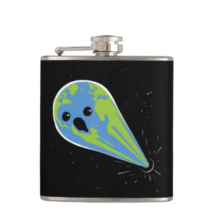Earth Vs. Black Hole Hip Flask