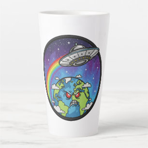 Earth vs UFO Latte Mug