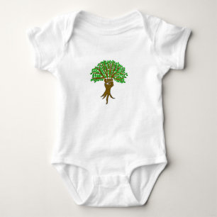 Earth Warrior Tree Design, Great Earth Day Design Baby Bodysuit