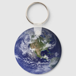 Earth Western Hemisphere keychain