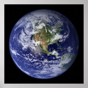 Earth Western Hemisphere poster