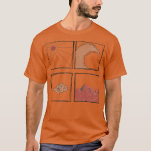 Earth Wind fire and water 4 elements vintage bohem T-Shirt