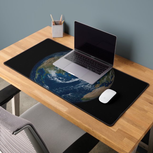 Earth With Clouds And Sea Ice 2 Desk Mat (Office 2)