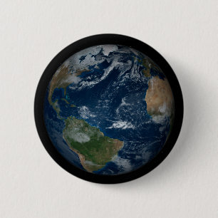 Earth With Clouds And Sea Ice 2 Inch Round Button