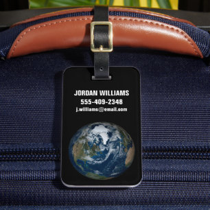 Earth With Clouds And Sea Ice 2 Luggage Tag