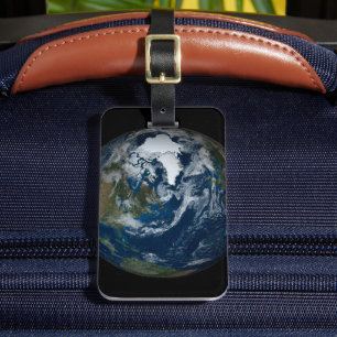 Earth With Clouds And Sea Ice 2 Luggage Tag