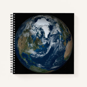 Earth With Clouds And Sea Ice 2 Notebook