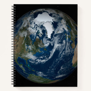 Earth With Clouds And Sea Ice 2 Notebook