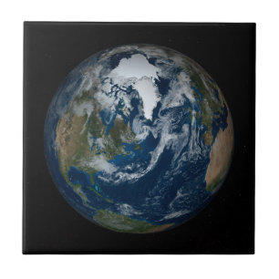 Earth With Clouds And Sea Ice 2 Tile