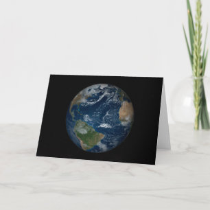 Earth With Clouds And Sea Ice Card