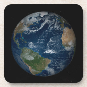 Earth With Clouds And Sea Ice Coaster