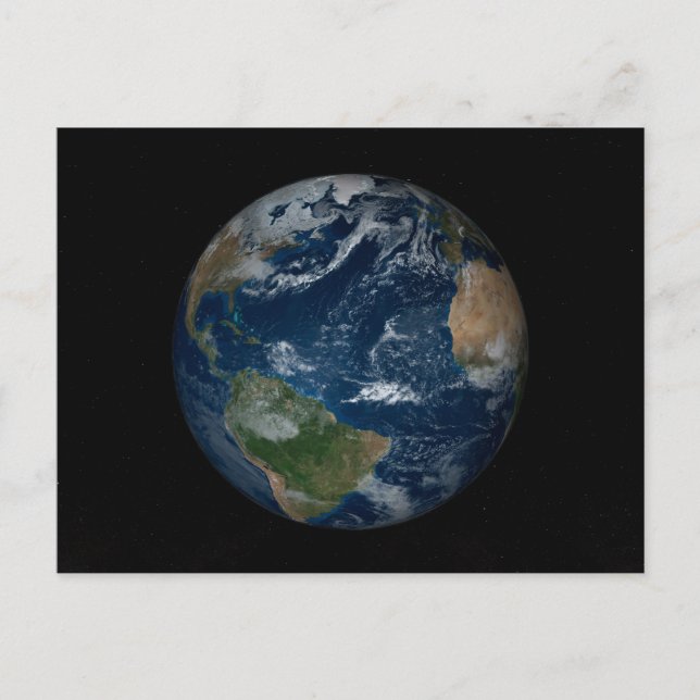 Earth With Clouds And Sea Ice Postcard (Front)