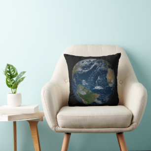 Earth With Clouds And Sea Ice Throw Pillow