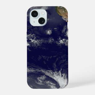 Earth With Three Tropical Cyclones In The Pacific. iPhone 15 Case