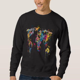 EARTH WITHOUT ART IS JUST EH World Map Graffiti Sweatshirt