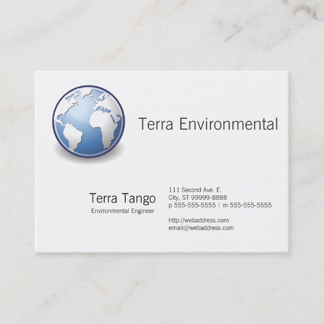 Earth World Globe Tango Business Card (Front)