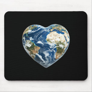 Earth World Heart - Happy Earth Day - Save The Pla Mouse Pad