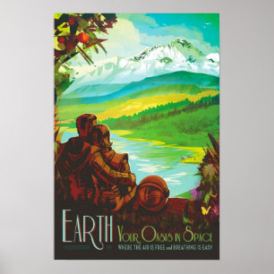 EARTH Your Oasis In Space NASA Visions of Future Poster