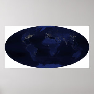 EarthÃ¯Â¿Â½s human-generated nighttime lights Poster