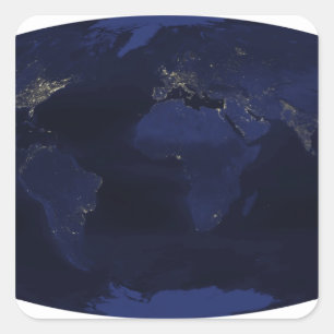 Earth�s human-generated nighttime lights Square Sticker