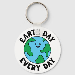 EarthDay Everyday Ecofriendly Icon Happy Earth Cli Keychain