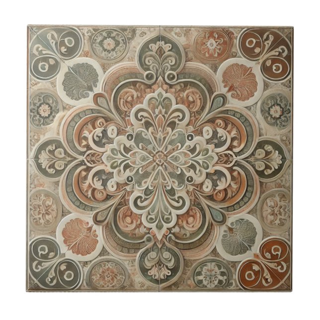  Earthen Bohemian Maximalist Tile (Front)
