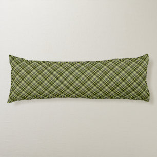 Earthen Green Plaid Polyester Body Pillow 20 x 54"