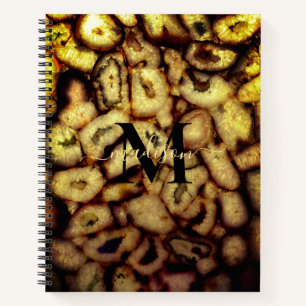 Earthen Green Quartz Agates monogram Notebook